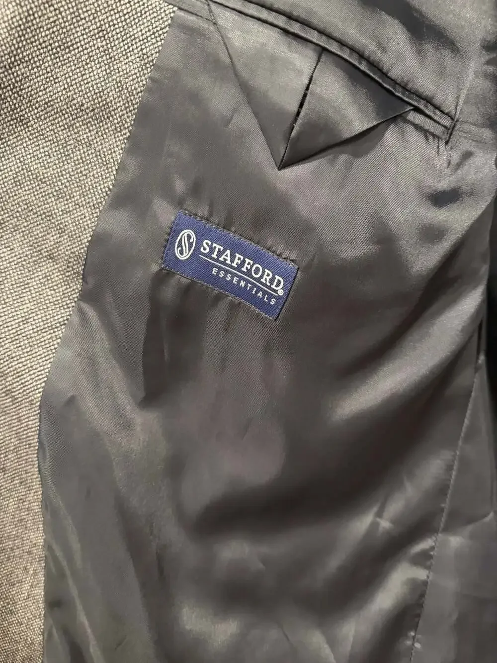 Stafford Essentials Sport Coat 50R Gray 100% Wool Classic Fit Blazer NWT